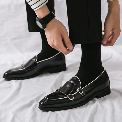 Elegant Men's Leather Loafers with Tassel Design - Comfortable Slip-On Moccasin Shoes for Formal Business and Casual Occasions, Available in Big Sizes 38-48